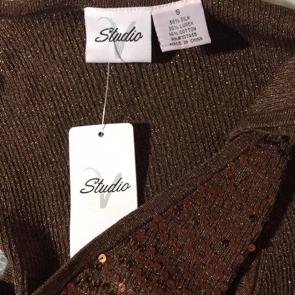 NWT Studio V Sequined Tank Top Size Small - Picture 4 of 4